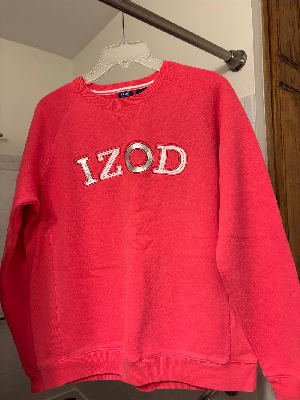 Izod Bright Red Crewneck Sweatshirt with Logo